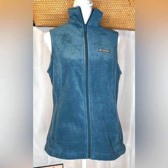 Columbia Deep Sage Green Fleece Vest Size Small - Picture 2 of 10